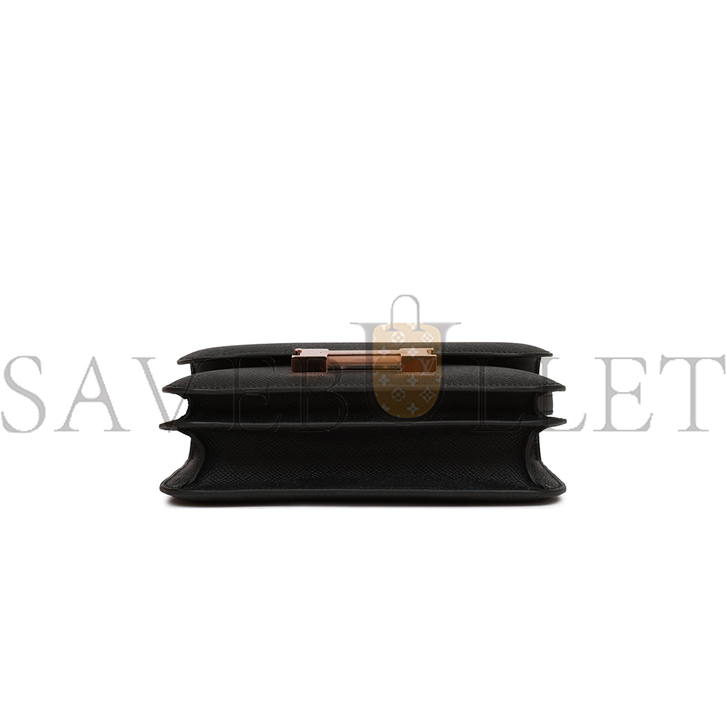 H**mes constance 18 black epsom rose gold hardware (18*16*6cm)